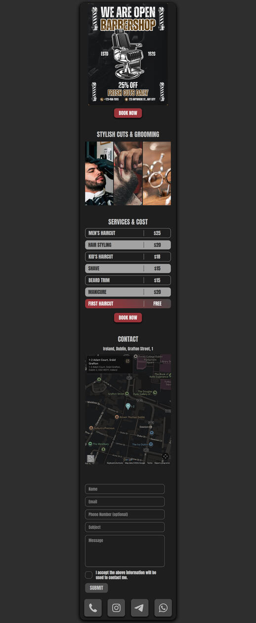 Barber Shop website demo by DigitPres