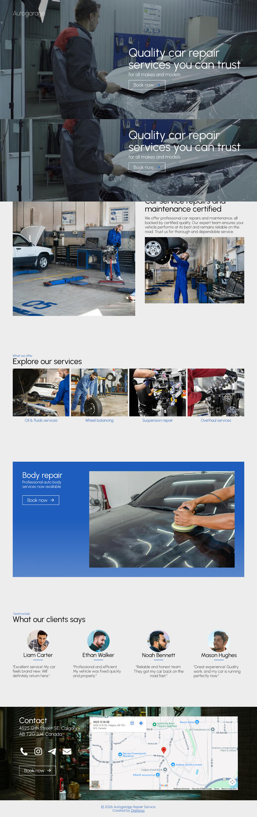 Car Repair website demo by DigitPres