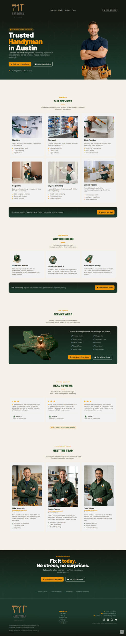 Handyman Demo - DigitPres Handyman website demo by DigitPres